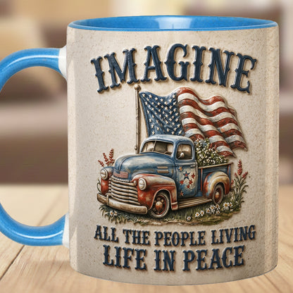"Imagine" Patriotic Vintage Truck Mug