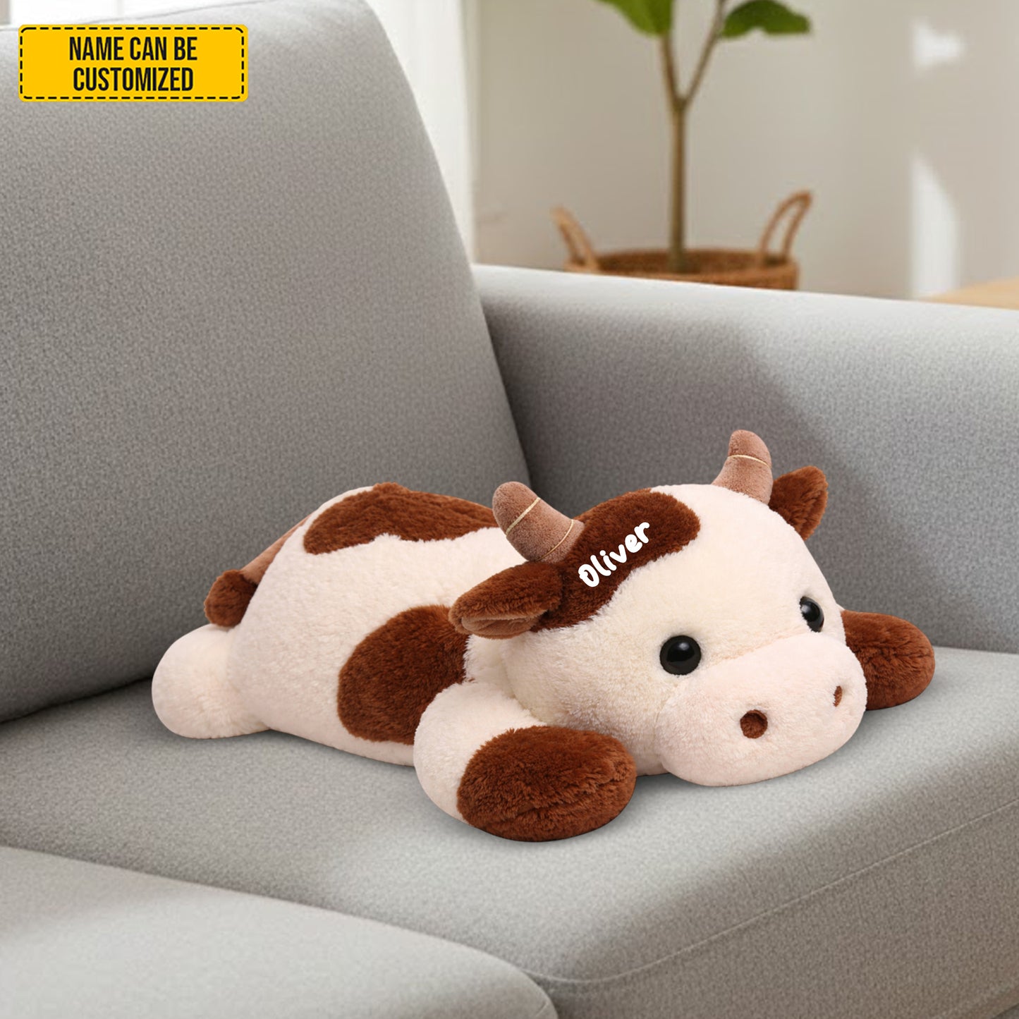 Cute Highland Cow - Personalized Cozy Highland Cow Shaped Pillow
