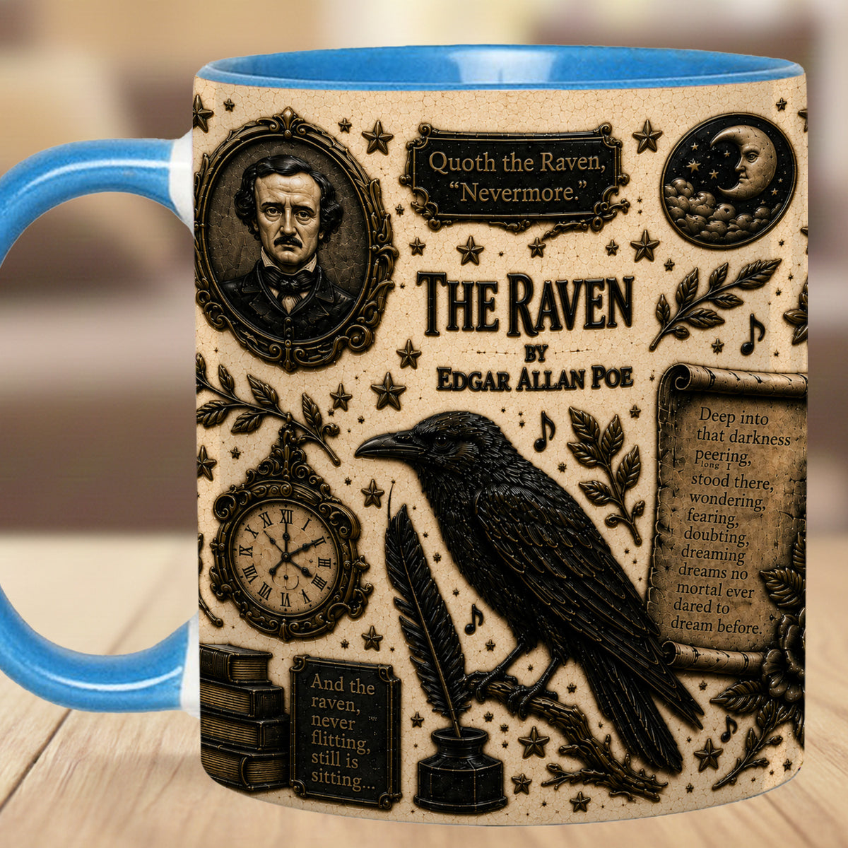 Raven Edgar Allan Halloween Accent Mug