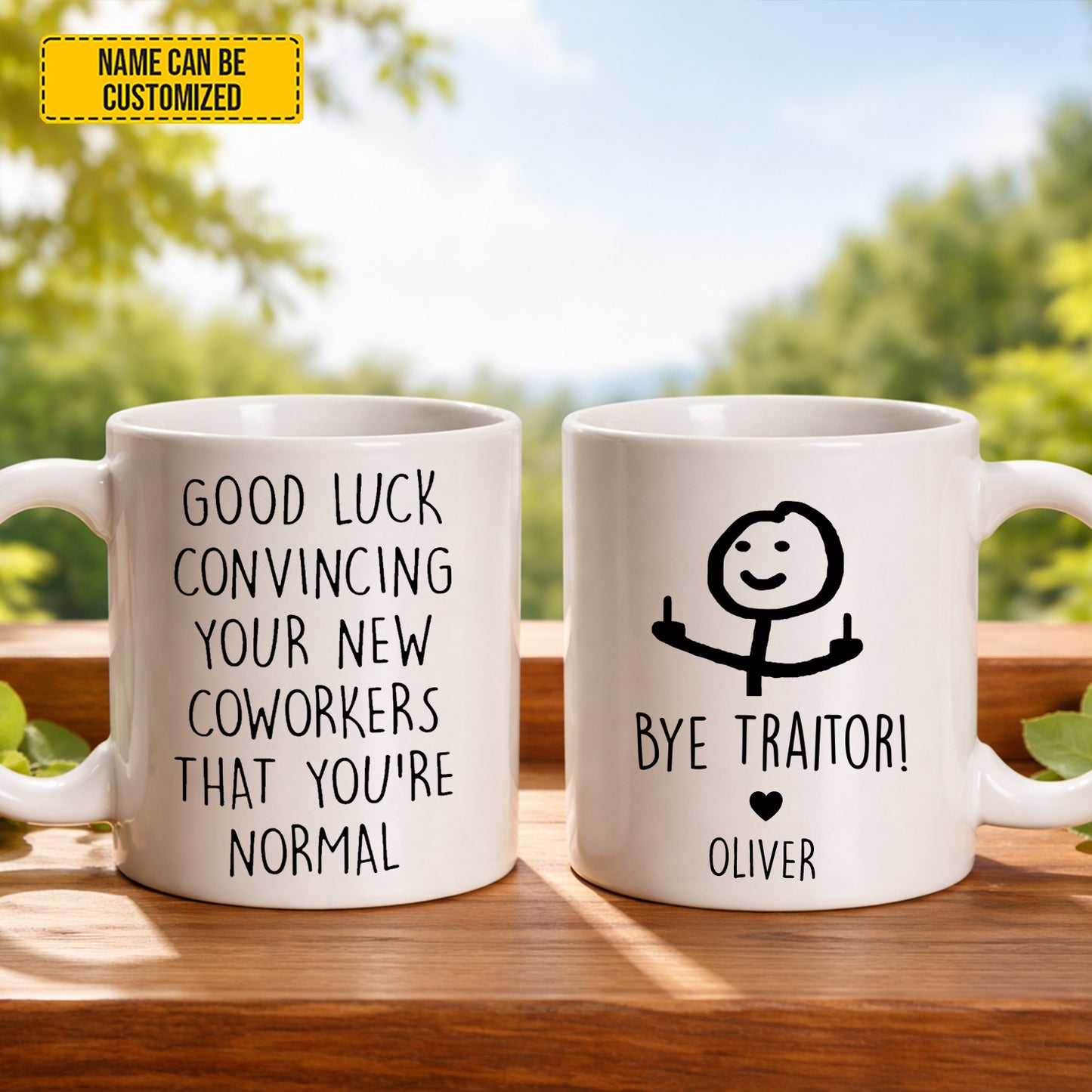 Good Luck - Personalized Coworker White Mug