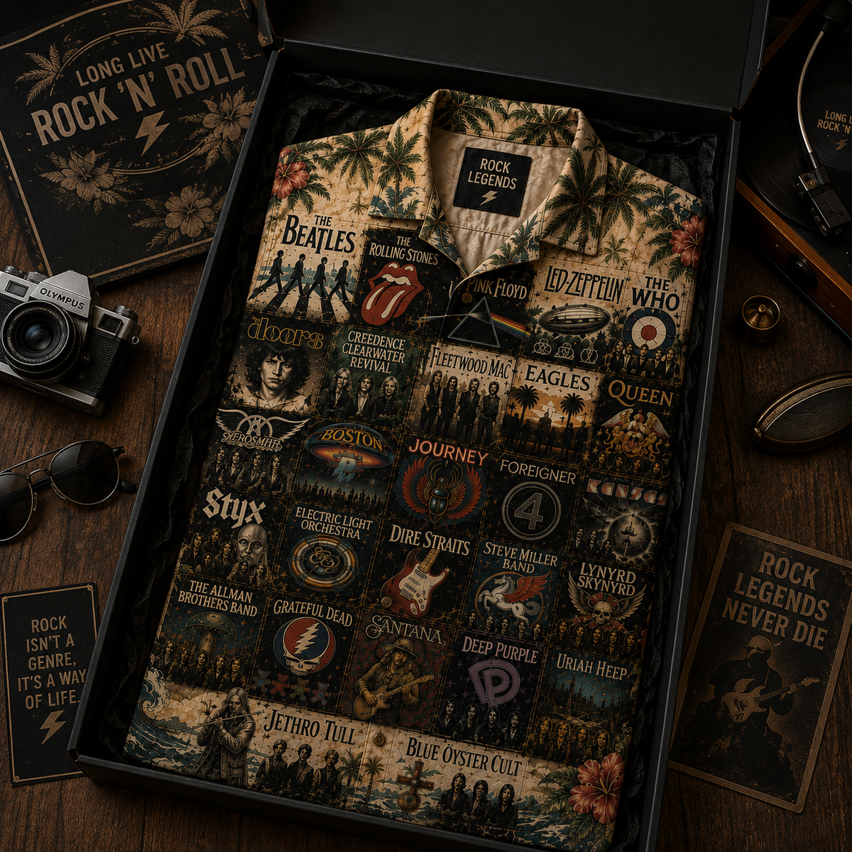 Rock Lovers Hawaiian Shirt - Vintage Music Legend Fan Gift 3