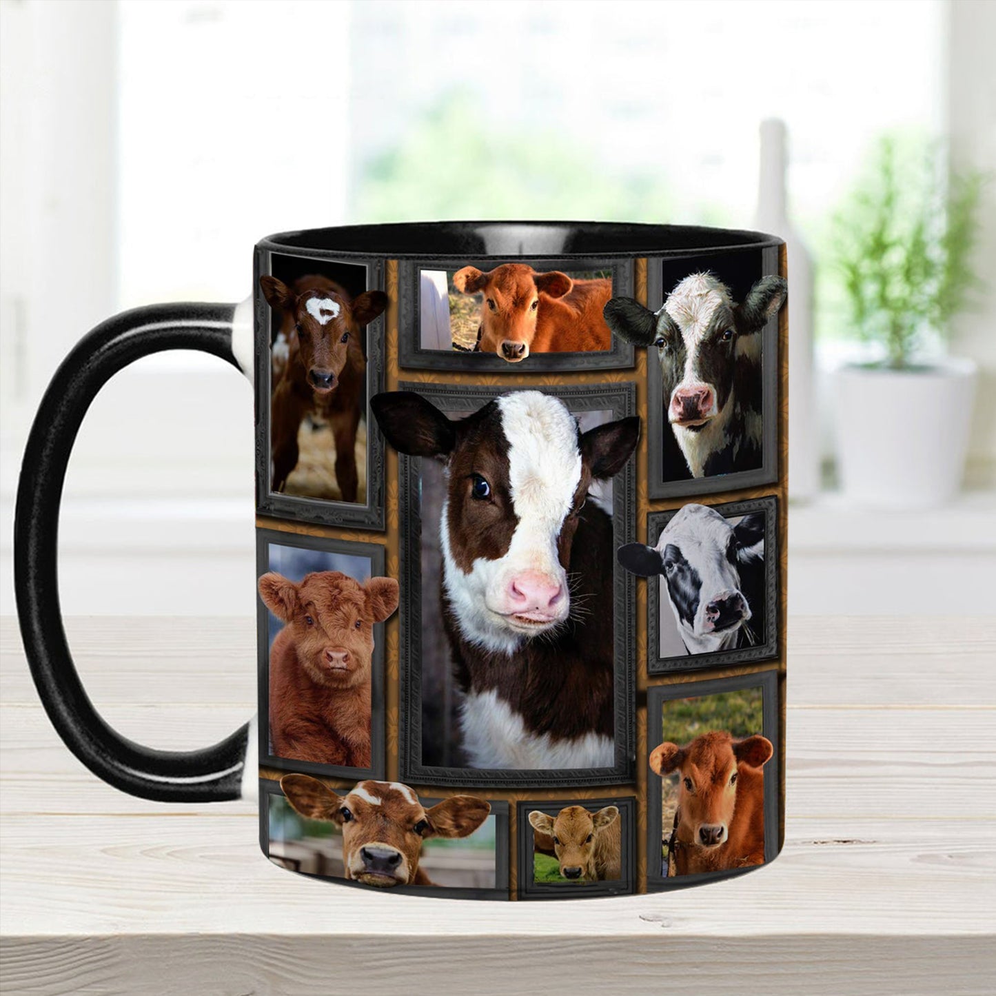 Adorable Cow Collage Accent Mug