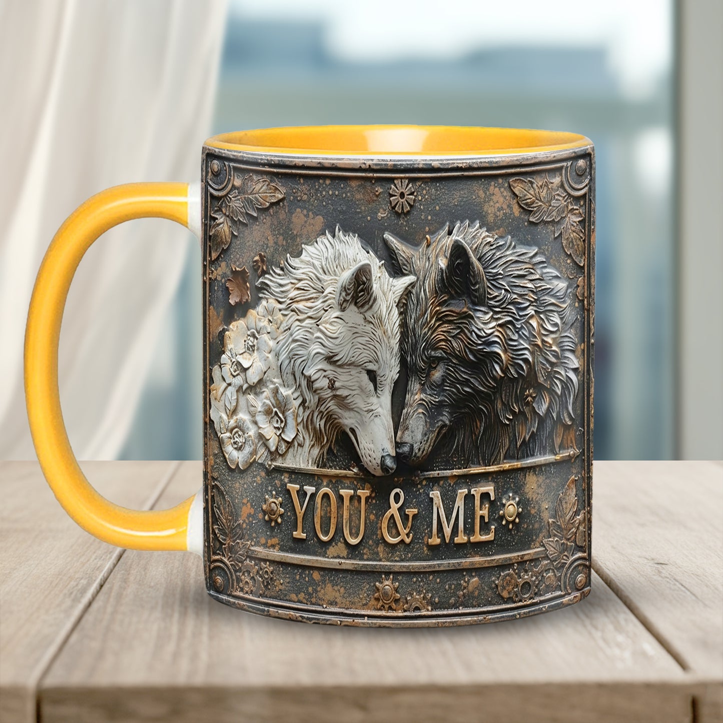 You and me wolf - Personalized Accent Mug
