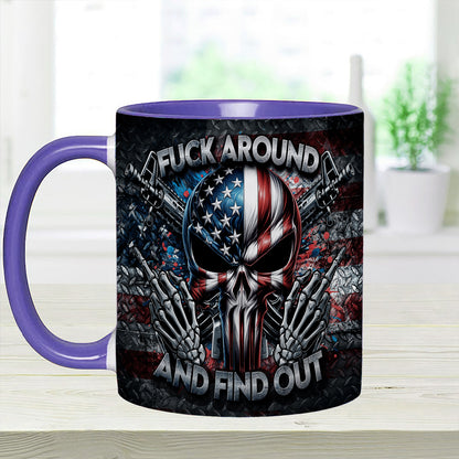 Bold Patriotic Skull Accent Mug