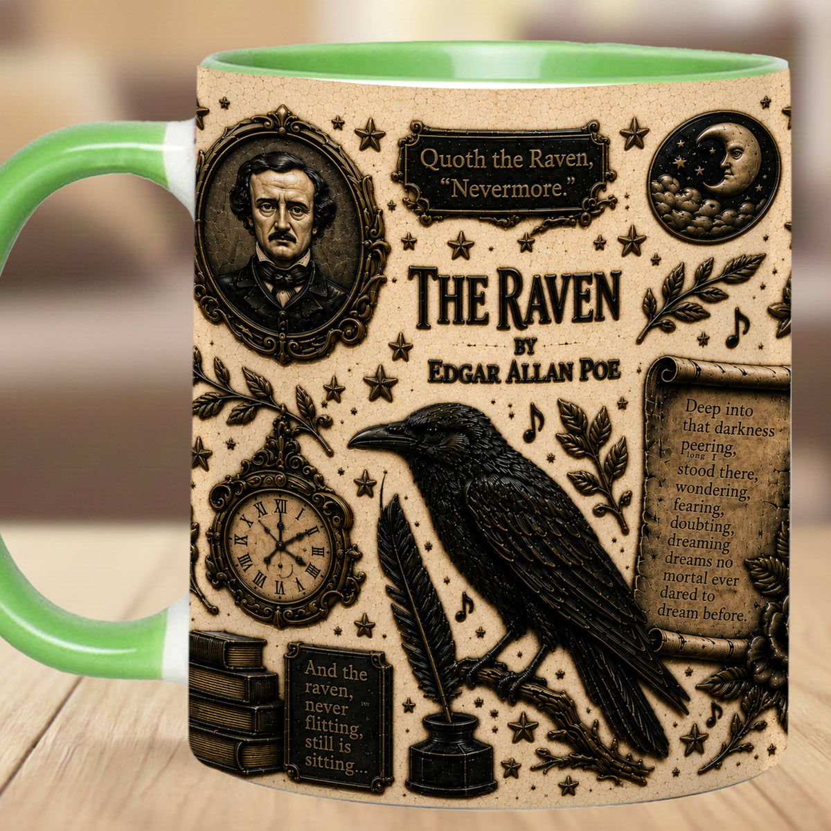 Raven Edgar Allan Halloween Accent Mug