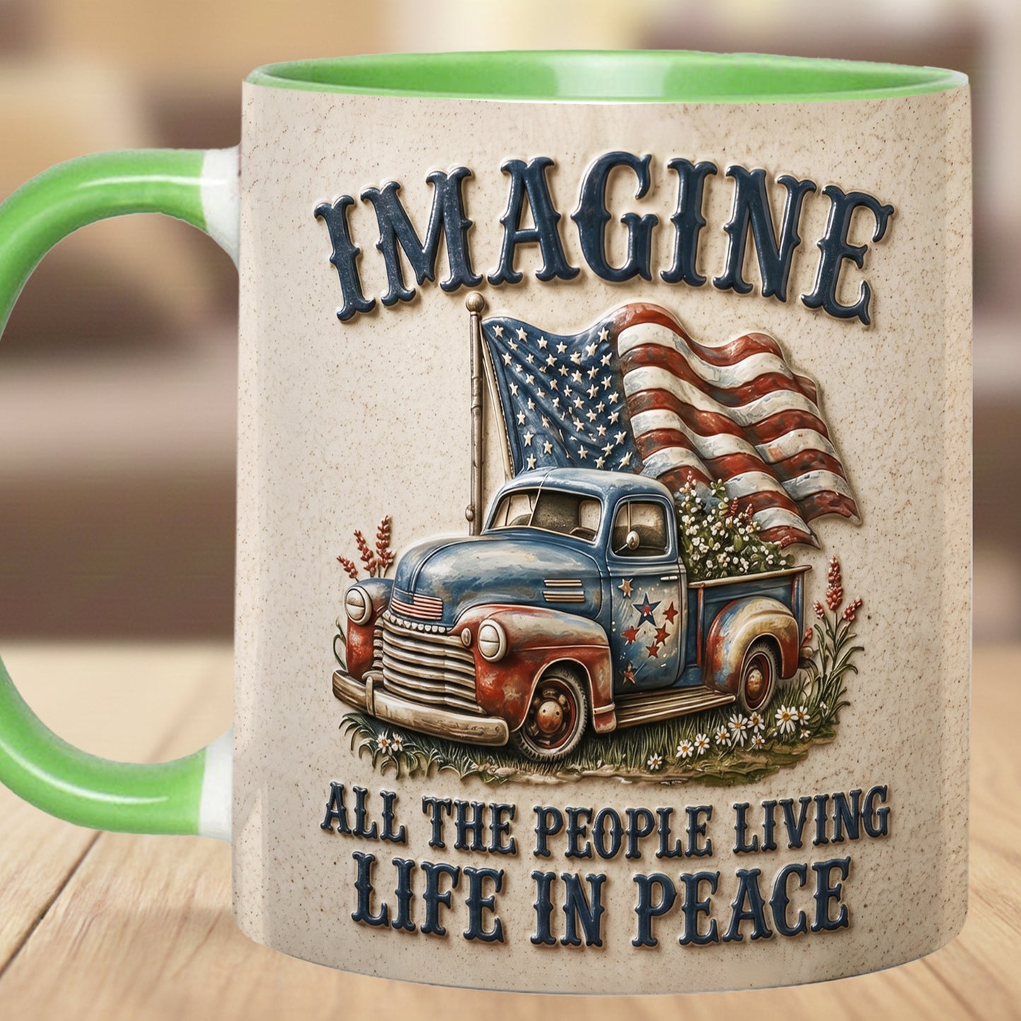 "Imagine" Patriotic Vintage Truck Mug