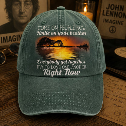 Come On People Now - Guitar Classic Music Denim Cap