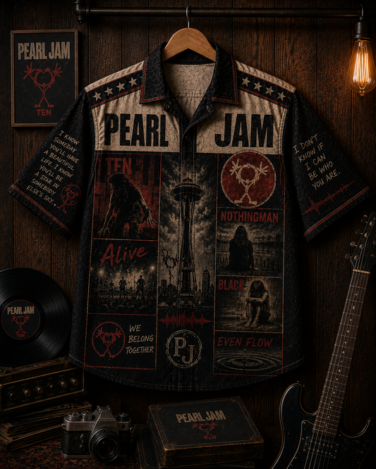 Pearl Jam Hawaiian Shirt - Vintage Music Fan Gift