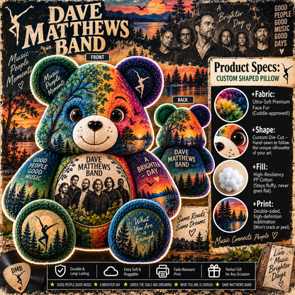 Dave Matthews Band Bear Custom Shaped Pillow – Music Fan Gift