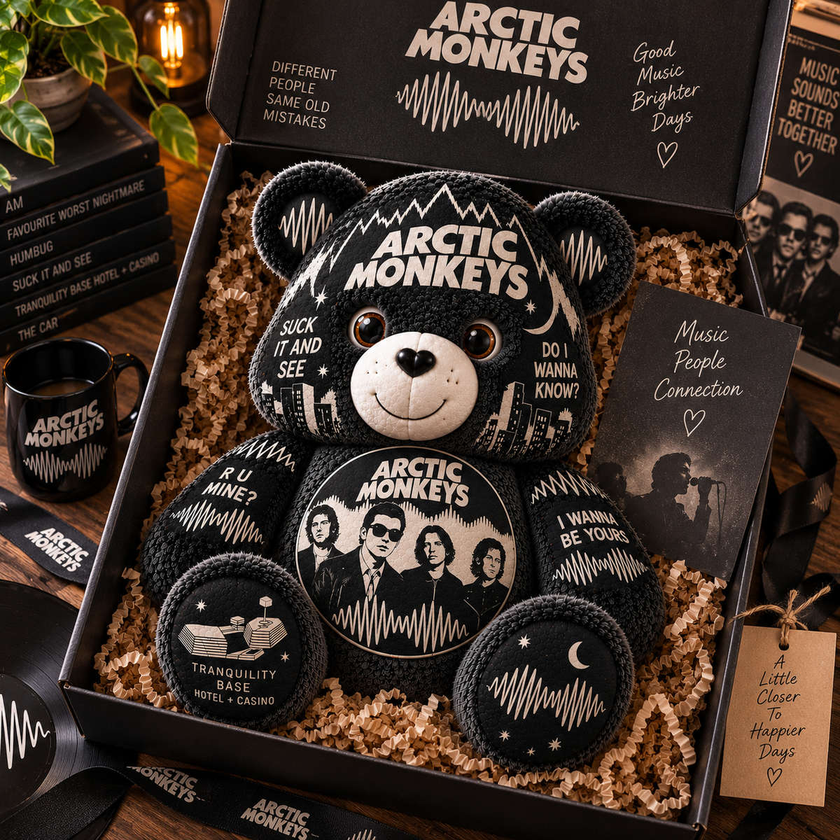 Arctic Monkeys Custom Shaped Bear Pillow – Indie Rock Music Inspired Gift for Arctic Monkeys Fans