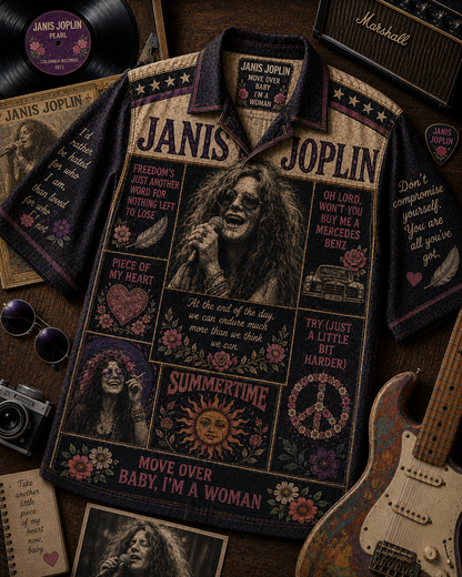 Janis Joplin Collection Hawaiian Shirt - Vintage Music Fan Gift