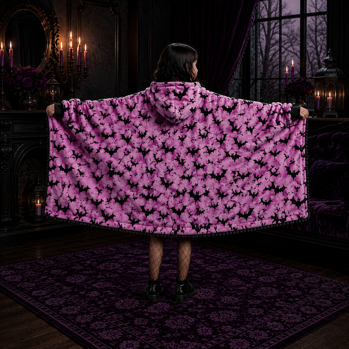 Pink Bat Blanket Hoodie – The Perfect Gift for Spooky Souls 🦇🩷🎁