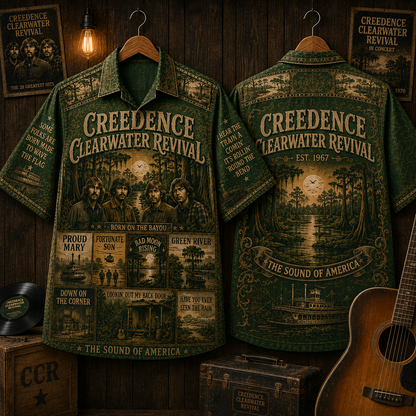 Creedence Clearwater Revival Hawaiian Shirt - Vintage Music Fan Gift