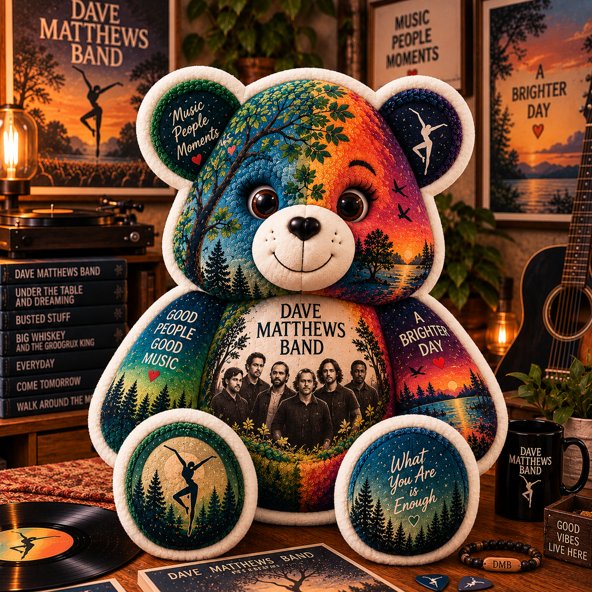 Dave Matthews Band Bear Custom Shaped Pillow – Music Fan Gift