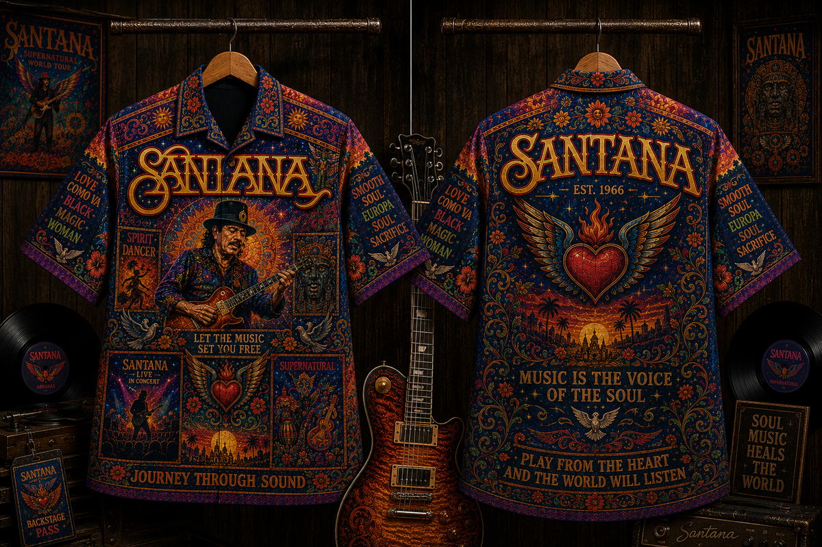 Santana Hawaiian Shirt - Vintage Music Fan Gift