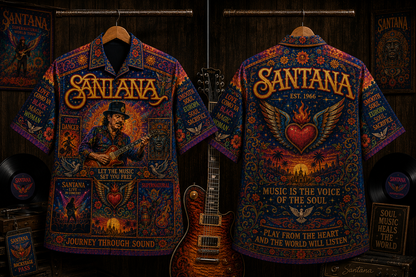 Santana Hawaiian Shirt - Vintage Music Fan Gift