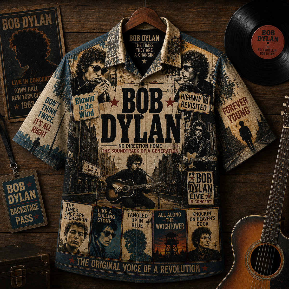 Bob Dylan Hawaiian Shirt - Vintage Music Rock Fan Gift