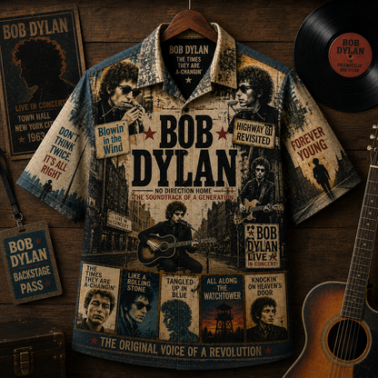 Bob Dylan Hawaiian Shirt - Vintage Music Rock Fan Gift