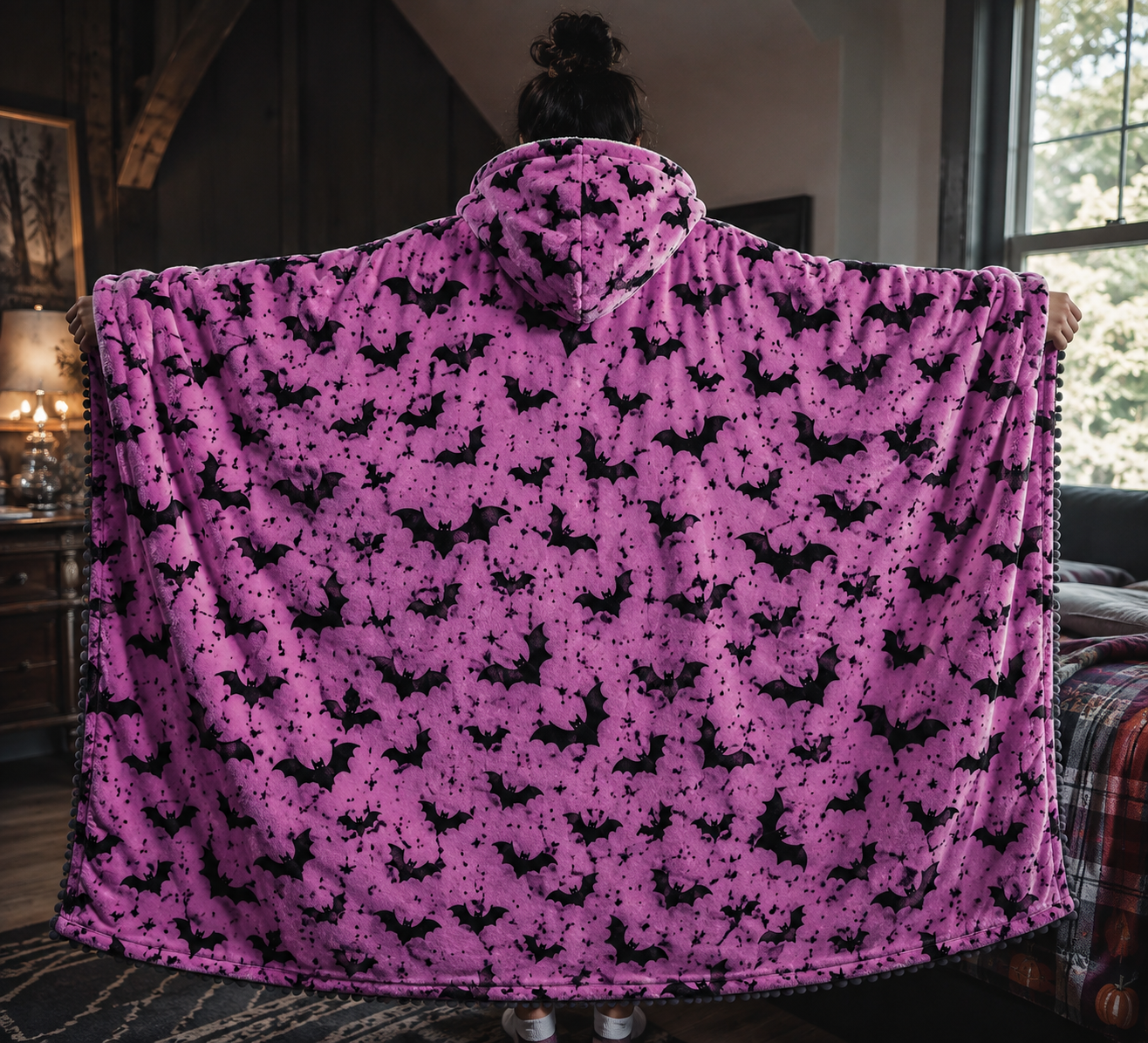 Pink Bat Blanket Hoodie – The Perfect Gift for Spooky Souls 🦇🩷🎁