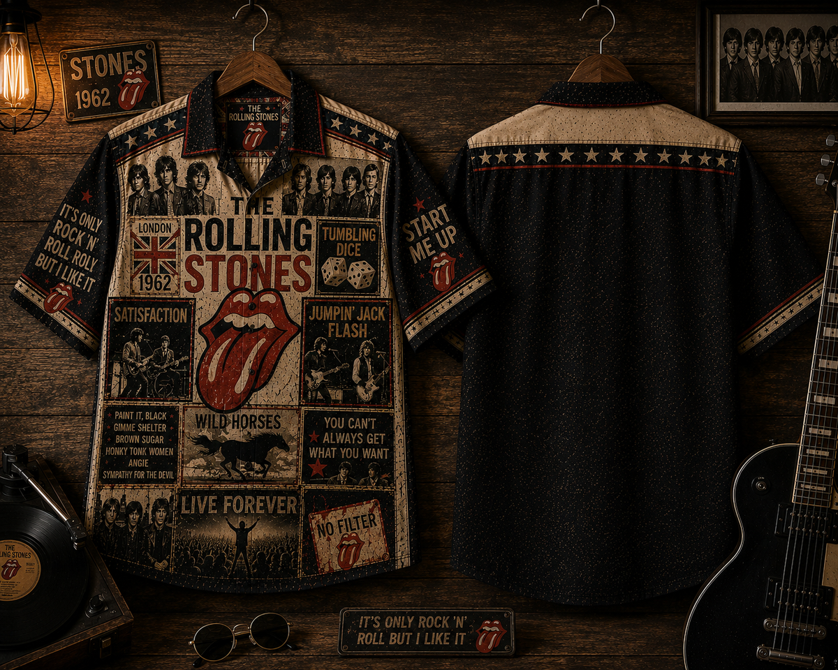 The Rolling Stones Hawaiian Shirt - Vintage Music Fan Gift