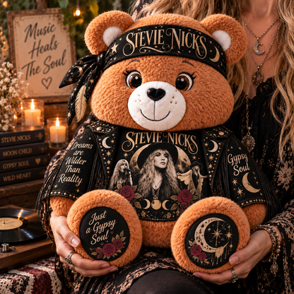 Stevie Nicks Custom Shaped Bear Pillow – Gypsy Soul & Classic Rock Inspired Gift for Stevie Nicks Fans