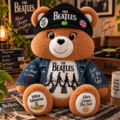 The Beatles Custom Shaped Bear Pillow – Abbey Road Inspired Gift for Beatles Fans