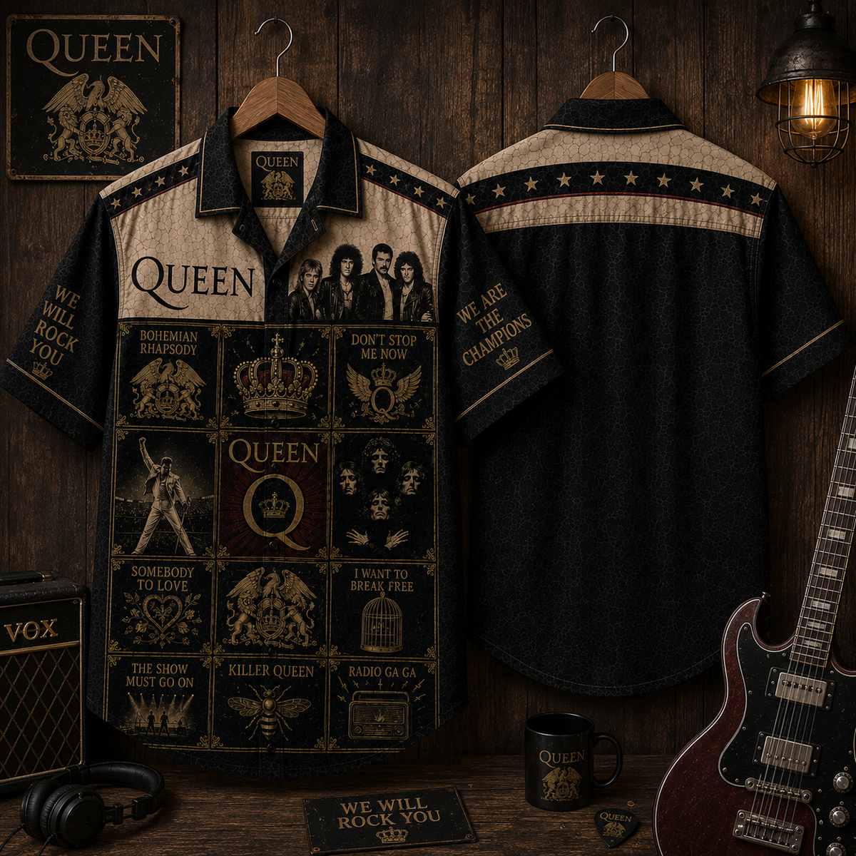 Queen Hawaiian Shirt - Vintage Music Fan Gift