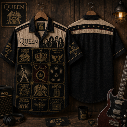 Queen Hawaiian Shirt - Vintage Music Fan Gift