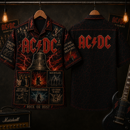 AC/DC Band Hawaiian Shirt - Vintage Music Rock Fan Gift 2