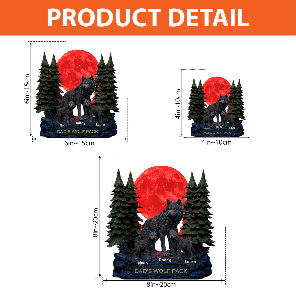 My Wolf Pack Gift For Dad, Grandpa - Personalized Father Custom Shaped Acrylic Plaque