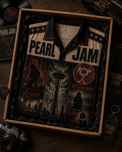 Pearl Jam Hawaiian Shirt - Vintage Music Fan Gift