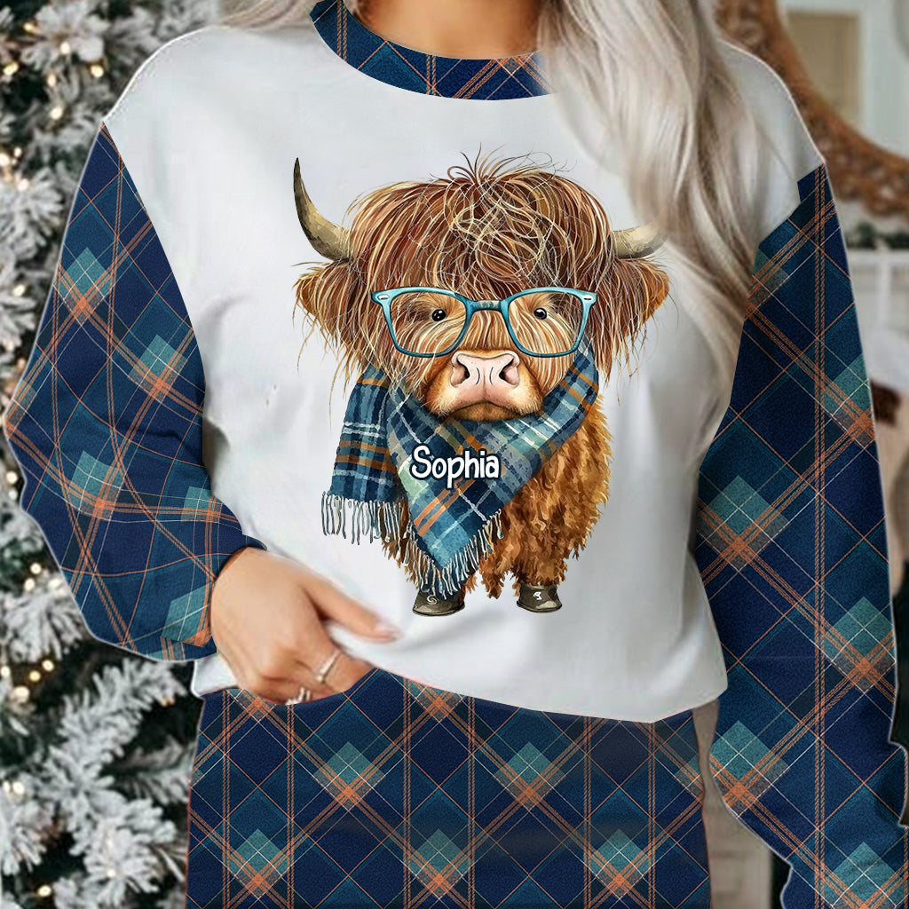 Personalized Cute Highland Cow Ugly Sweater