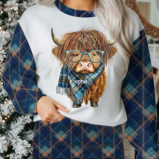 Personalized Cute Highland Cow Ugly Sweater