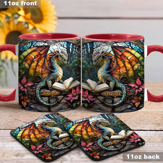 Stained Glass Dragon - Personalized Dragon Accent Mug