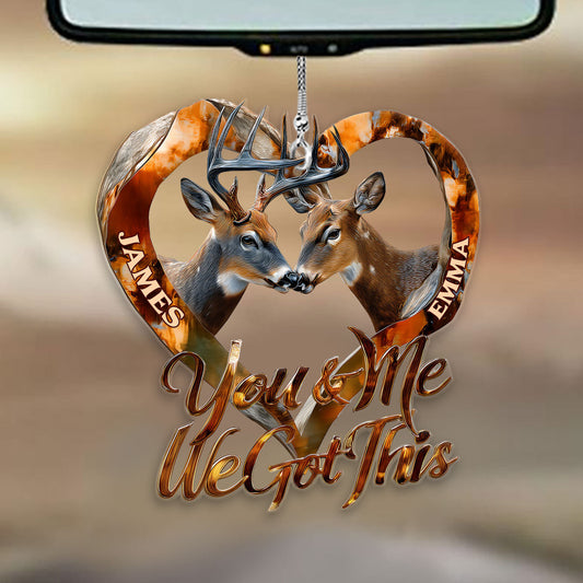 You & Me We Got This - Personalized Hunting Transparent Car Ornament