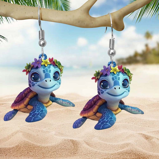 Baby Turtle - Personalized Turtle Earrings