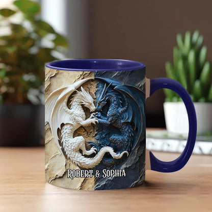 Couple Dragon - Personalized Dragon Accent Mug
