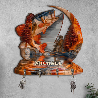 Gone Fishing - Personalized Fishing Custom Shaped Key Rack
