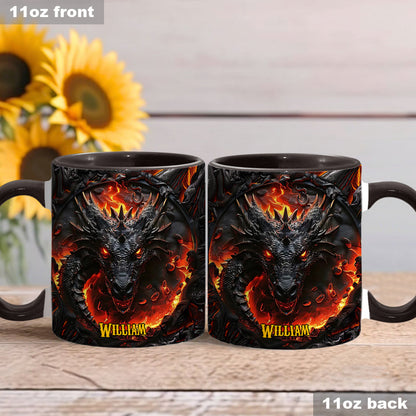 Red Fire Dragon - Personalized Dragon Accent Mug