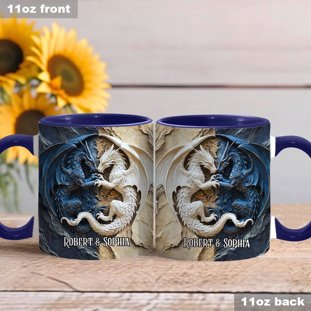 Couple Dragon - Personalized Dragon Accent Mug