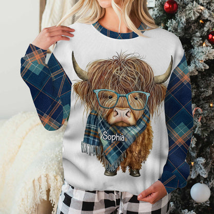 Personalized Cute Highland Cow Ugly Sweater