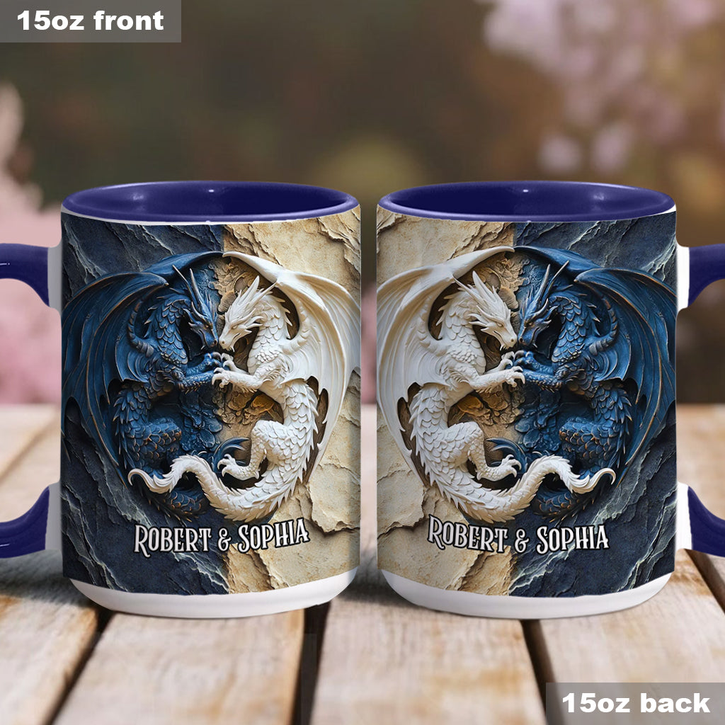 Couple Dragon - Personalized Dragon Accent Mug