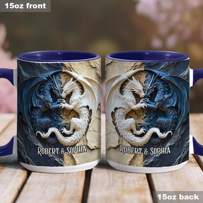 Couple Dragon - Personalized Dragon Accent Mug