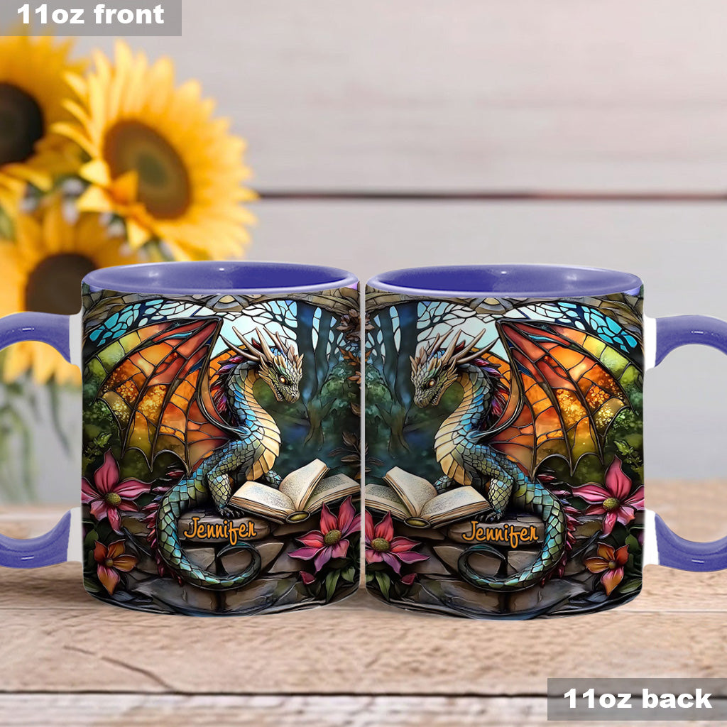 Stained Glass Dragon - Personalized Dragon Accent Mug