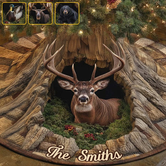 Hunter’s Haven – Personalized Hunting Christmas Tree Skirt