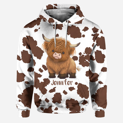 Personalized Highland Cow Hoodie and Leggings