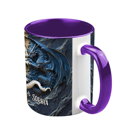 Couple Dragon - Personalized Dragon Accent Mug