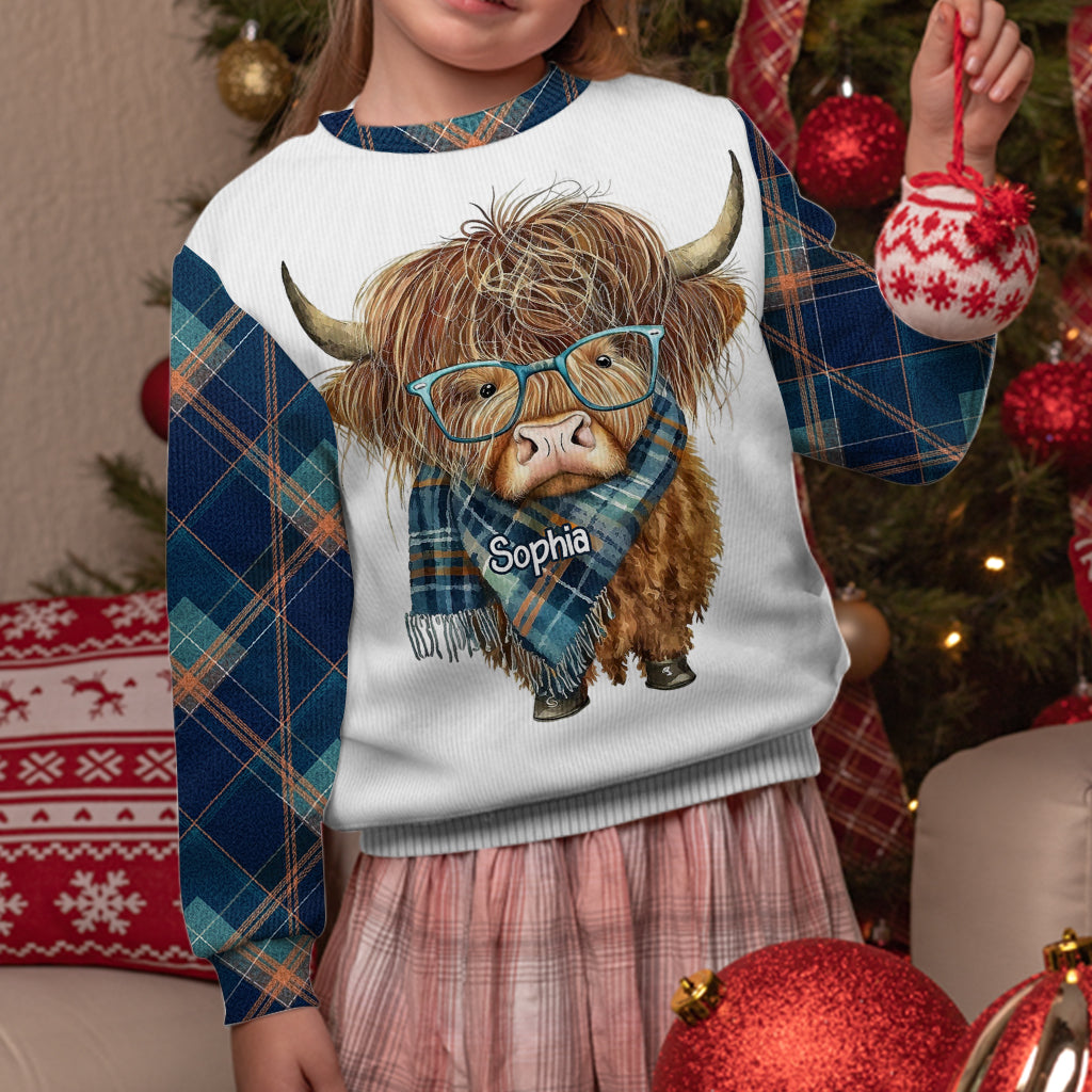 Personalized Cute Highland Cow Ugly Sweater