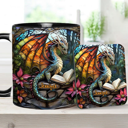 Stained Glass Dragon - Personalized Dragon Accent Mug