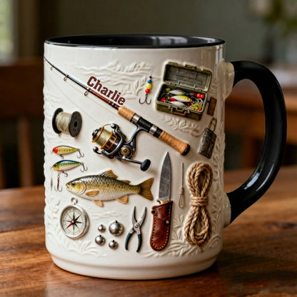 Love Fishing - Personalized Fishing Accent Mug